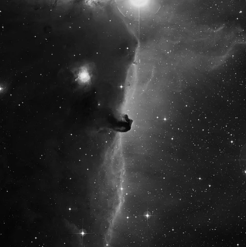 Imagem de referência (DSS2) de IC 434 — Região da Cabeça de Cavalo — objeto ainda não capturado no observatório