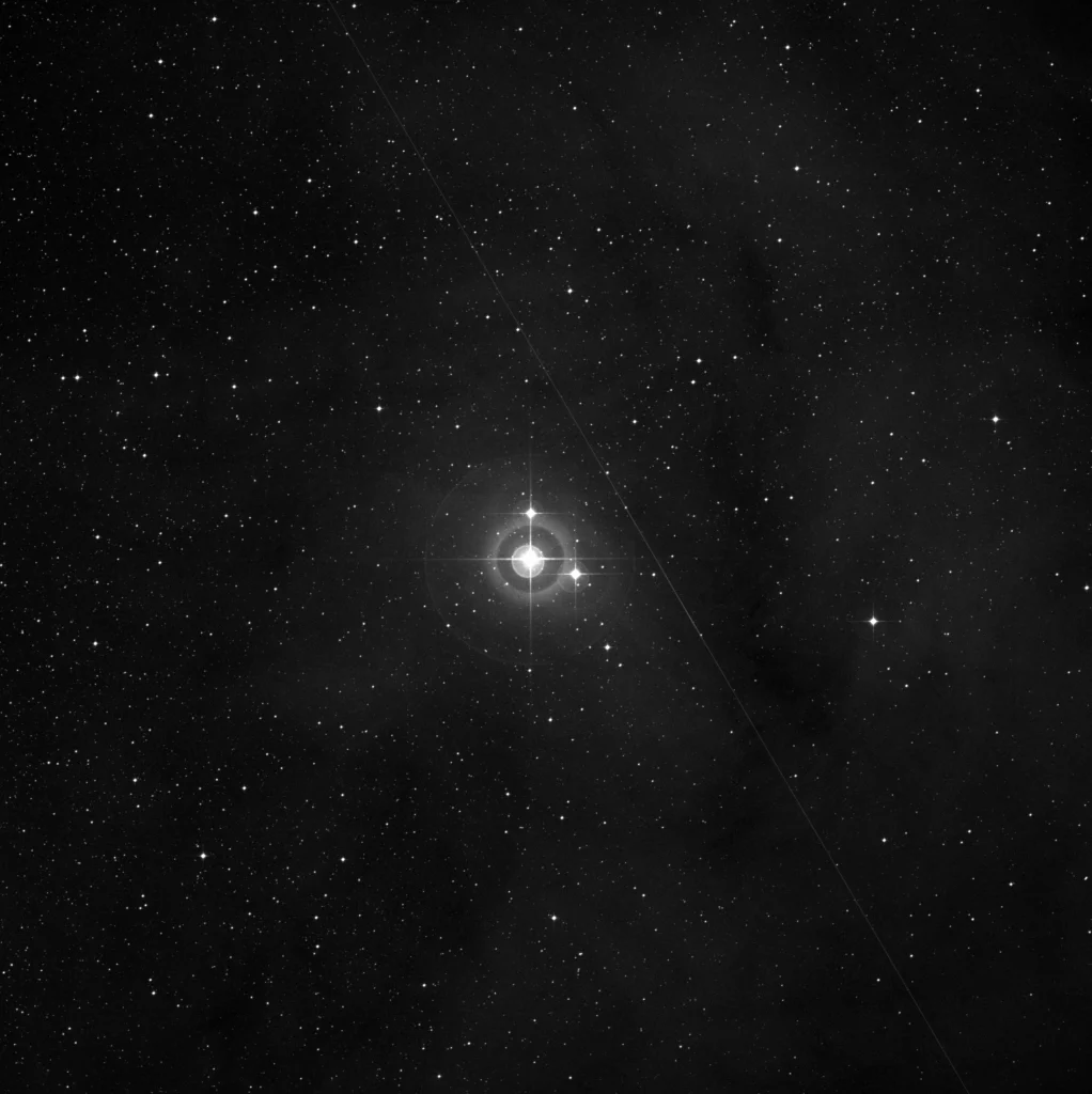 Imagem de referência (DSS2) de IC 4604 — rho Oph Nebula — objeto ainda não capturado no observatório