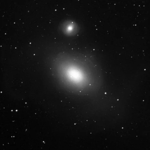 Imagem de referência (DSS2) de NGC 1316 — Fornax A — objeto ainda não capturado no observatório