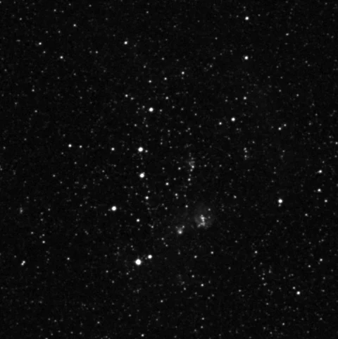 Imagem de referência (DSS2) de NGC 1820 — objeto ainda não capturado no observatório