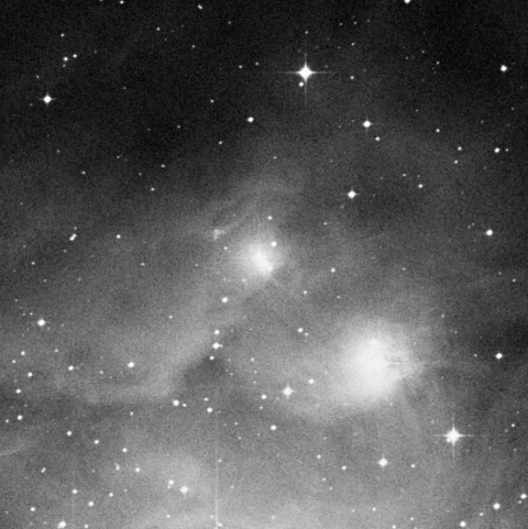 Imagem de referência (DSS2) de NGC 1975 — objeto ainda não capturado no observatório