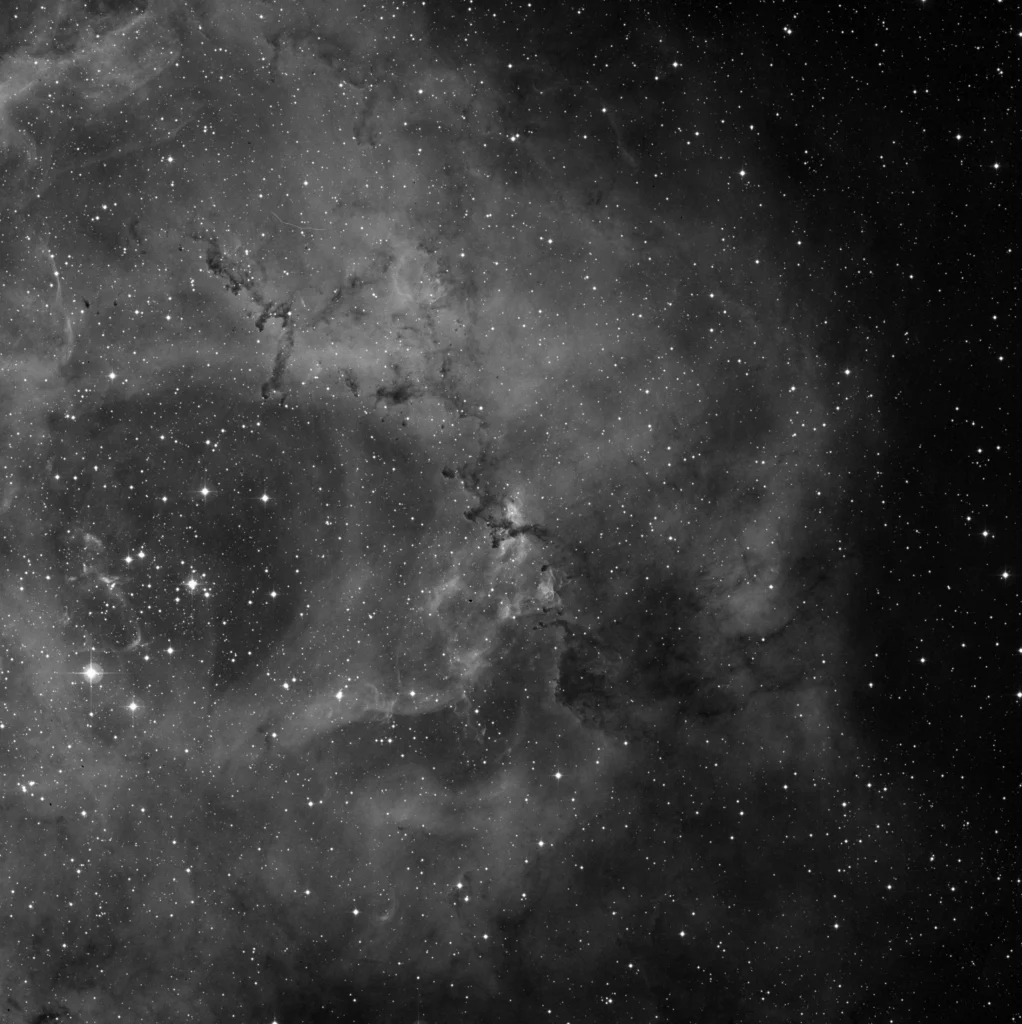 Imagem de referência (DSS2) de NGC 2238 — Rosette Nebula — objeto ainda não capturado no observatório
