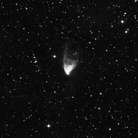 Imagem de referência (DSS2) de NGC 2261 — Nebulosa Variável de Hubble — objeto ainda não capturado no observatório