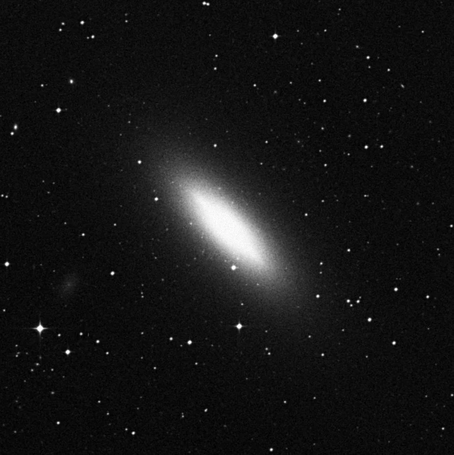 Imagem de referência (DSS2) de NGC 3115 — Spindle Galaxy — objeto ainda não capturado no observatório