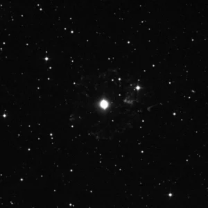 Imagem de referência (DSS2) de NGC 6543 — Nebulosa Olho de Gato — objeto ainda não capturado no observatório