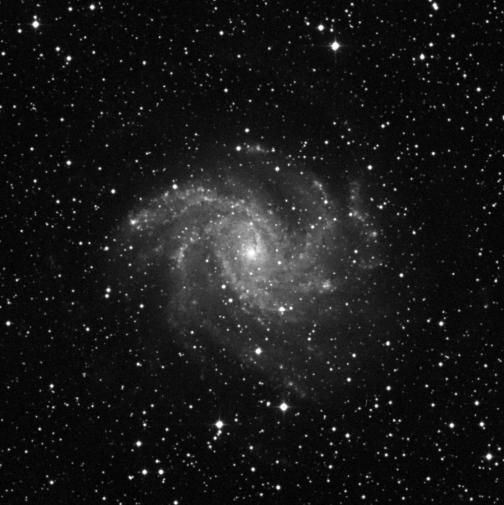 Imagem de referência (DSS2) de NGC 6946 — Galáxia dos Fogos de Artifício — objeto ainda não capturado no observatório