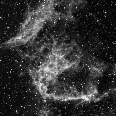 Imagem de referência (DSS2) de NGC 6995 — Eastern Veil — objeto ainda não capturado no observatório